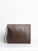 THE CROCO BRWN POUCH