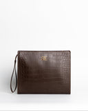 THE CROCO BRWN POUCH