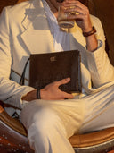 THE CROCO BRWN POUCH